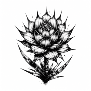 Mexican Tattoo Design Of A Agave Flower