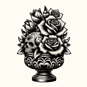 Mexican Tattoo Design Of A Dia De Los Muertos Offering