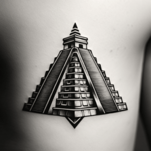 Mexican Tattoo Of A Mayan Pyramid