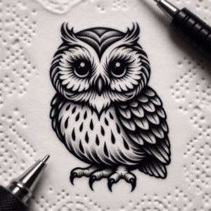Micro Realism Owl Tattoo