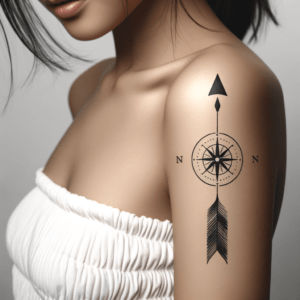 Minimalist Arrow And Compass