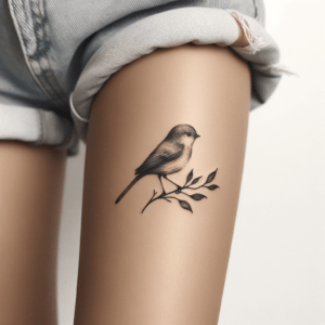 Minimalist Bird Perched On A Branch