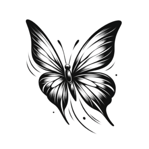 Minimalist Butterfly In Flight With Clean Lines