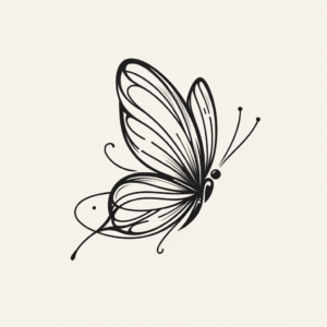 Minimalist Butterfly Landing Softly