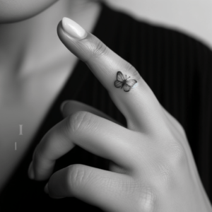 Minimalist Butterfly On The Finger