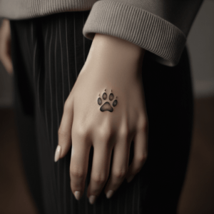 Minimalist Cat Paw Print On The Side Of The Hand
