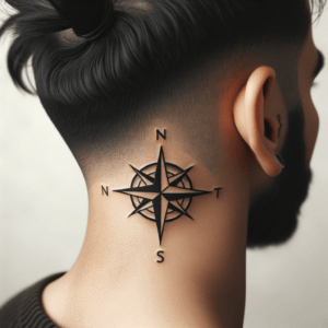 Minimalist Compass On The Nape