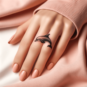 Minimalist Dolphin On The Pinky