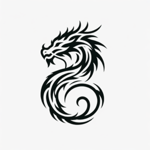 Minimalist Dragon With Clean Lines