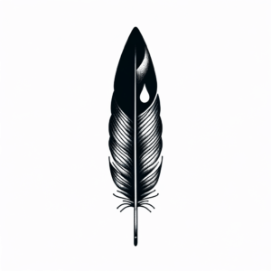 Minimalist Feather With A Single Droplet