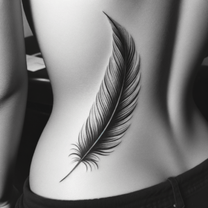 Minimalist Feather With Smooth Curves