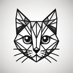 Minimalist Geometric Cat Face