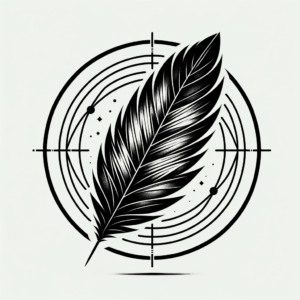 Minimalist Geometric Feather Tattoo
