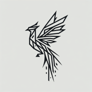 Minimalist Geometric Phoenix Tattoo