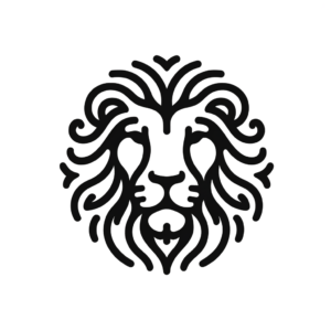 Minimalist Lion Face Outline