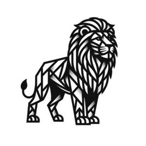 Minimalist Lion With Geometric Details