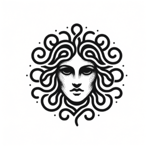 Minimalist Medusa With A Line