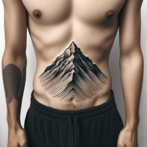 Minimalist Mountain Peak With Clean Lines And Shading