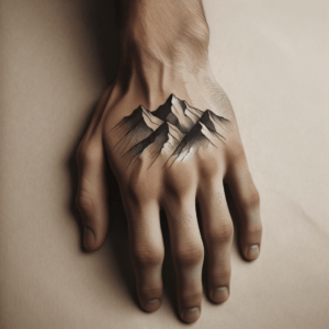 Minimalist Mountain Range On The Side Of The Hand