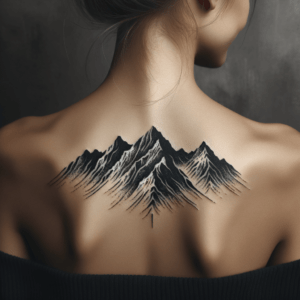 Minimalist Mountain Range With Peaks