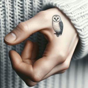 Minimalist Owl On The Thumb