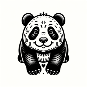 Minimalist Panda Tattoo