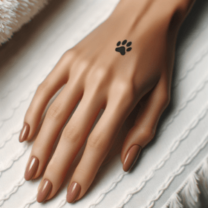 Minimalist Paw Print On The Hand