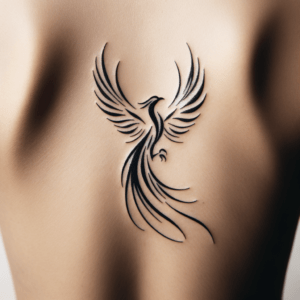 Minimalist Phoenix With Streamlined Body And Wings