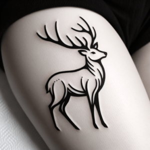 Minimalist Stag Tattoo