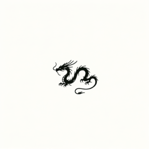 Minimalist Stick And Poke Dragon