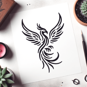 Minimalist Stick And Poke Phoenix