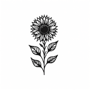 Minimalist Stick And Poke Sunflower