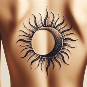 Minimalist Sun And Crescent Moon