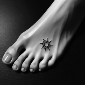 Minimalist Sun On The Middle Toe