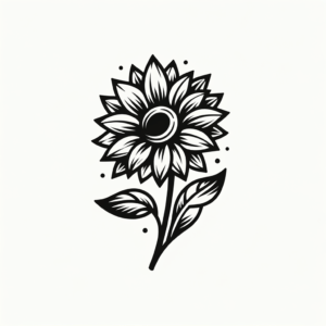 Minimalist Sunflower With Clean Lines