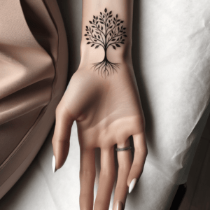 Minimalist Tree Of Life On The Side Of The Hand