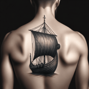 Minimalist Viking Ship With Detailed Sails