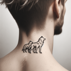 Minimalist Wolf Pack On The Nape