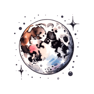 Moon Depicted In A Watercolor Tattoo