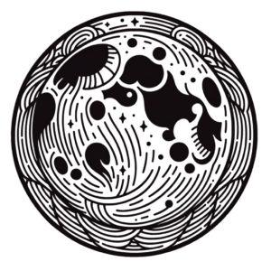 Moon In American Traditional Lines