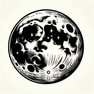 Moon In An American Traditional Tattoo Style