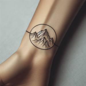 Mountain Silhouette In An Armband Tattoo Style