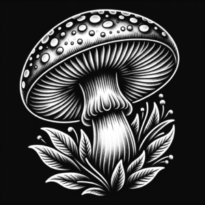 Mushroom Depicted In A Neo Traditional Tattoo