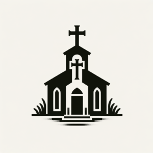 Drawn Cross On Top Of Church
