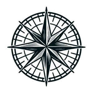 Nautical Star In A Circle Tattoo Style