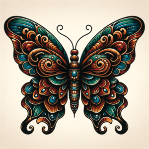 Neo-Traditional Butterfly With Rich Colors
