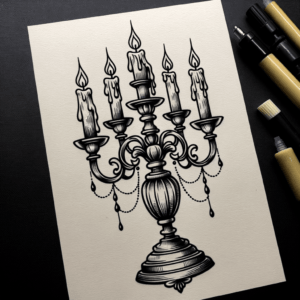Neo Traditional Tattoo Design Of A Candelabra