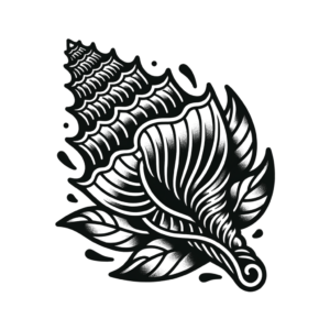 Neo Traditional Tattoo Design Of A Conch Shell