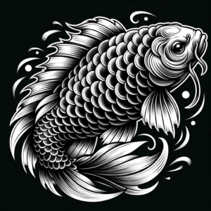 Neo Traditional Tattoo Design Of A Koi Fish