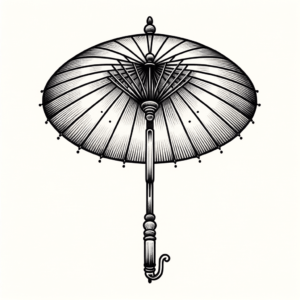 Neo Traditional Tattoo Design Of A Parasol